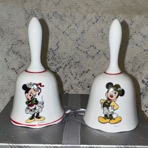 Disney Reutter Porzellan Germany Porcelain Bell Mickey Mouse Minnie Mouse VTG